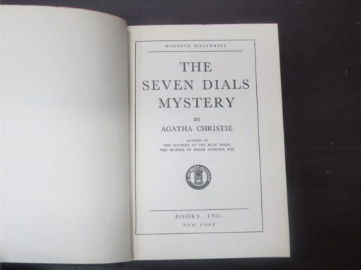 Agatha Christie, Seven Dials Mystery, Midnite Mysteries, Book, Inc., New York, 1945 reprint (1929), Crime, Mystery, Detection, Dead Souls Bookshop