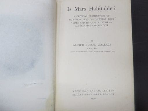 Alfred Russel Wallace, Is Mars Habitable? A Critical Examination of Professor Percival Lowell's Book "Mars And ITs Canals', With an Alternative Explanation - Image 8