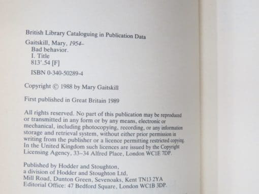 Mary Gaitskill, Bad Behaviour : Stories - Image 6