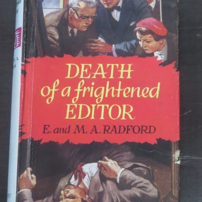 E. and M. A. Radford, Death of a frightened Editor, A "Doctor Manson" Detective Novel, Robert Hale Ltd, London, 1959, Crime, Detection, Murder, Dunedin Book Shop, Dead Souls Bookshop