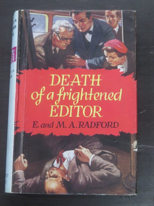 E. and M. A. Radford, Death of a frightened Editor, A "Doctor Manson" Detective Novel, Robert Hale Ltd, London, 1959, Crime, Detection, Murder, Dunedin Book Shop, Dead Souls Bookshop