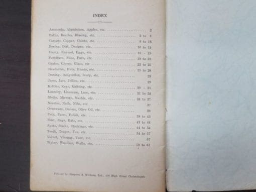 Mrs McKenzie, In A Nut Shell, 700 Hints to Housewives, Third Edition, Simpson and Williams, High Street, Christchurch - Image 3