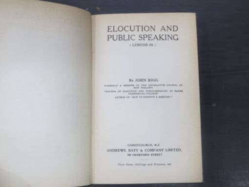 John Rigg, Elocution And Public Speaking (Lessons In) - Image 7