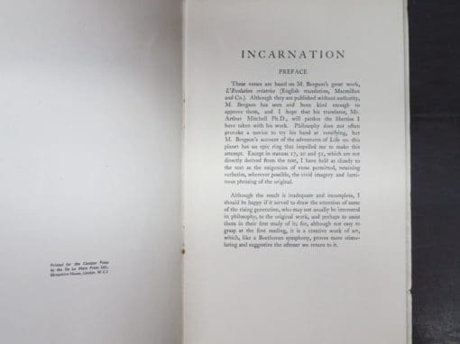 Trant Bramston Luard, Incarnation, A Monologue In Verse (based on Bergon's L'Evolution creatrice) - Image 5