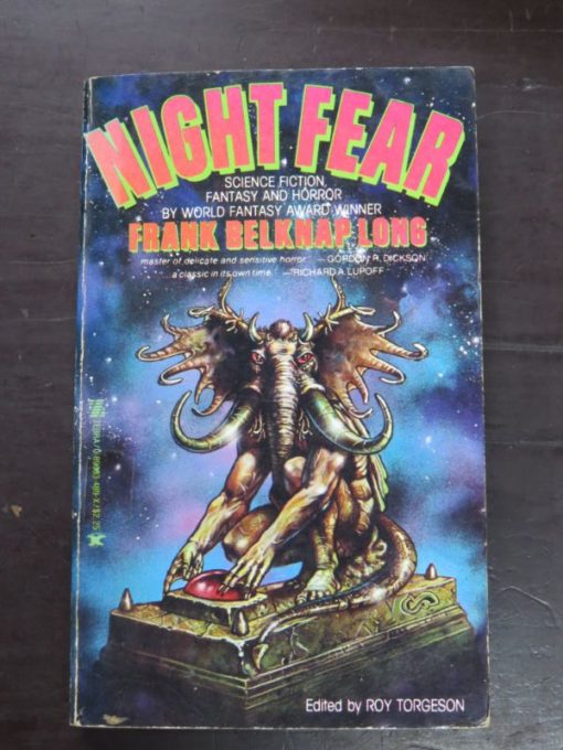 Roy Torgeson ed., Frank Belknap Long, Night Fear, Zebra Books, Kensington, UK, 1979, Horror, Fantasy, Science Fiction, Dead Souls Bookshop, Dunedin Book Shop