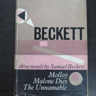 Samuel Beckett, three novels, Molloy, Malone Dies, The Unnamable, John Calder, London, 1959, Literature, Dead Souls Bookshop, Dunedin Book Shop