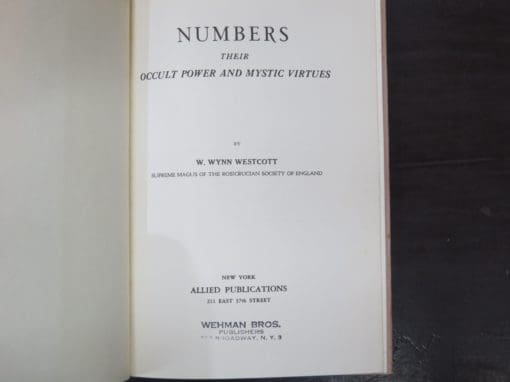 W. W. Westcott, Numbers: Their Occult Power and Mystic Virtues, For Students of Mystic Philosophy - Image 6