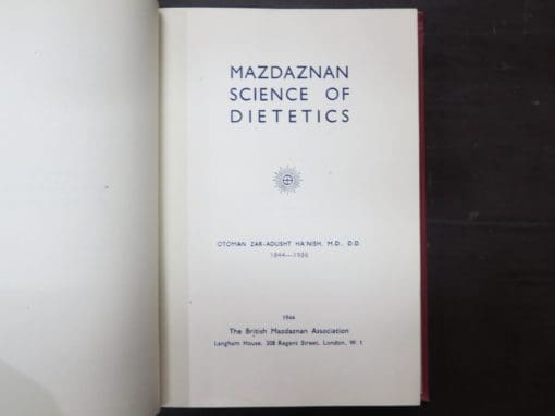 Otoman Zar-Adhust Ha'Nish, Mazdaznan Science of Dietetics - Image 8