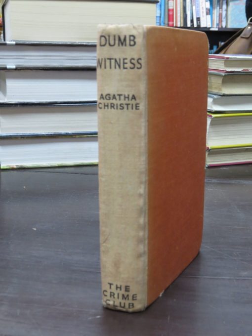 Agatha Christie, Dumb Witness, The Crime Club, Collins, London, 1937, Crime, Mystery, Detection, Dead Souls Bookshop, Dunedin Book Shop