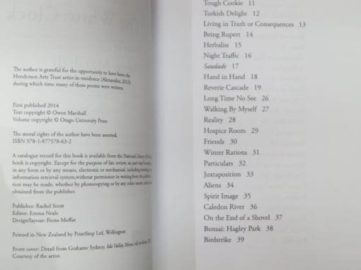 Owen Marshall, The White Cloak, Poems - Image 3
