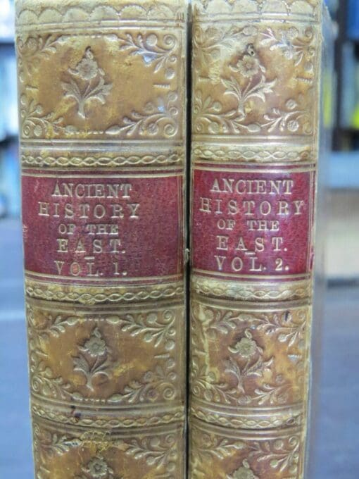 Francois Lenormant, E. Chevallier, The Student's Manual of Oriental History, A Manual of the Ancient History of the East, 1879, 2 Volumes, Asher and Co., London, 1879, History, Antiquarian, Prize Binding, Dead Souls Bookshop, Dunedin Book Shop