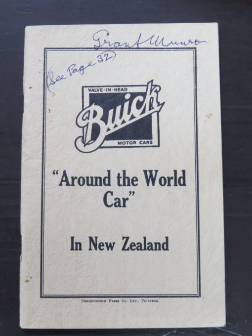 G. E. Mannering, complier, Buick "Around the World Car" In New Zealand, Christchurch Press,1925, New Zealand Automotive, Automobiles, New Zealand Non-Fiction, Dead Souls Bookshop