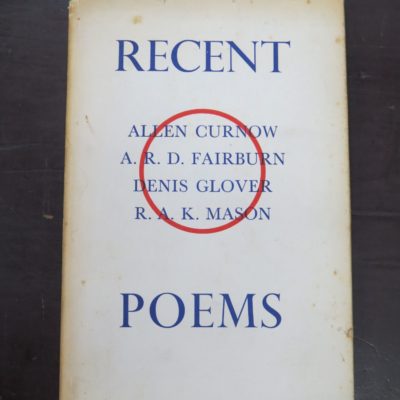 Recent Poems, Allen Curnow, A. R. D. Fairburn, Denis Glover, R. A. K. Mason, Caxton Press, Christchurch, 1941, New Zealand Literature, New Zealand Poetry, Dead Souls Bookshop, Dunedin Book Shop