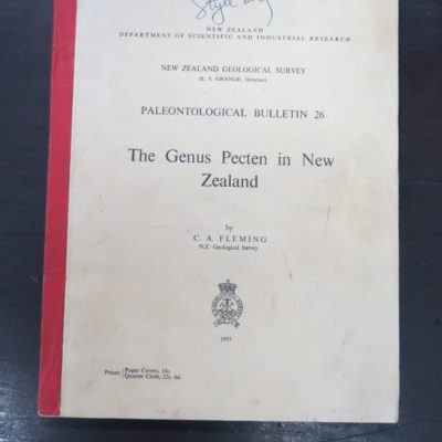 C. A. Fleming, The Genus Pecten in New Zealand, Paleontological Bulletin 26, New Department of Scientific and Industrial Research, New Zealand Geological Survey, 1957, New Zealand Non-Fiction, New Zealand Natural History, Natural History, Science, Dead Souls Bookshop, Dunedin Book Shop