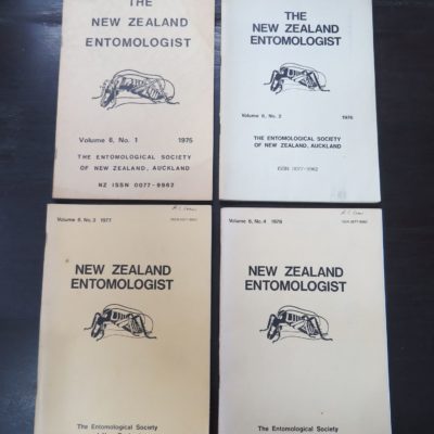 The New Zealand Entomologist, Volume 6. No.1, 2, 3, 4, The Entomological Society Of New Zealand, Auckland, 1975 - 1978, New Zealand Non-Fiction, Science, Natural History, New Zealand Natural History, Dead Souls Bookshop, Dunedin Book Shop