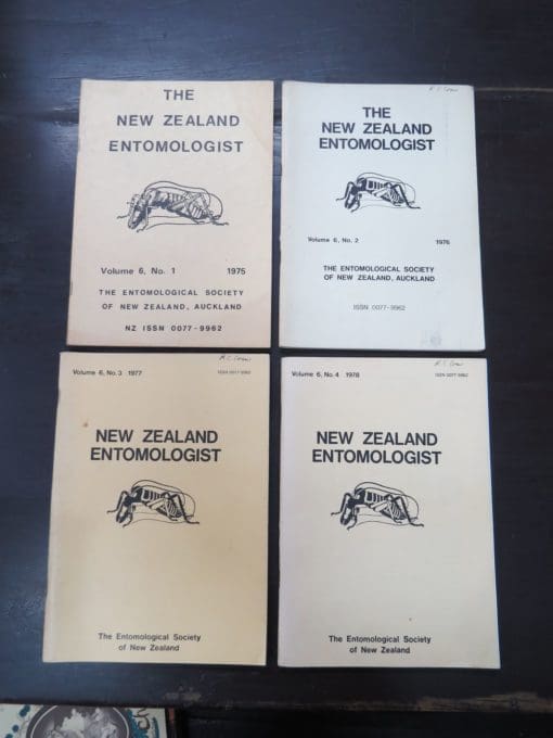 The New Zealand Entomologist, Volume 6. No.1, 2, 3, 4, The Entomological Society Of New Zealand, Auckland, 1975 - 1978, New Zealand Non-Fiction, Science, Natural History, New Zealand Natural History, Dead Souls Bookshop, Dunedin Book Shop