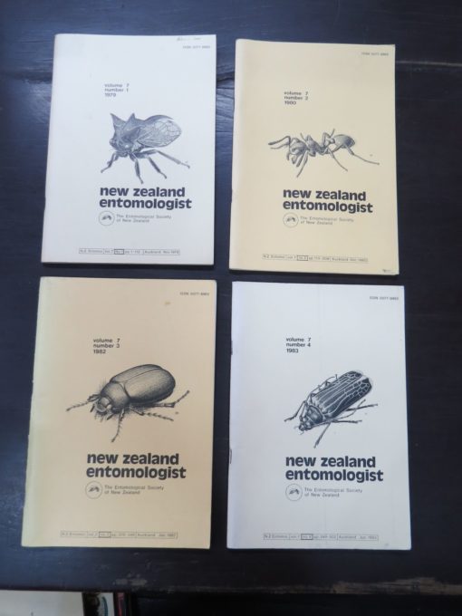 New Zealand Entomologist, The Entomological Society of New Zealand, Volume 7. Nos. 1, 2, 3, 4 - 1979 -1983, New Zealand Non-Fiction, Natural History, New Zealand Natural History, Science, Dead Souls Bookshop, Dunedin Book Shop