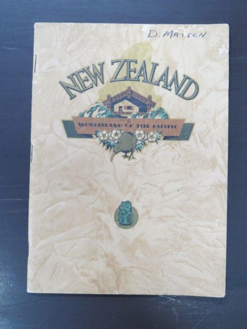 New Zealand, the Wonderland Of The Pacific, Combined Motor Transport Companies of Rotorua, New Zealand Non-Fiction, Dead Souls Bookshop, Dunedin Book Shop