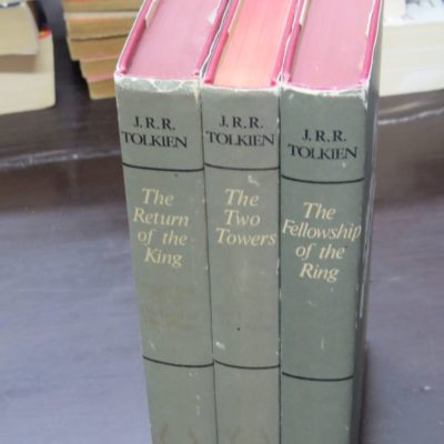 J. R. R. Tolkien, Lord of the Rings, 3 volumes: The Fellowship of the Ring, The Two Towers, The Return of the King, George Allen & Unwin, London, Revised Editions, 1971 (1954), 1970 (1954) and 1970 (1955) reprints, Fantasy, Dead Souls Bookshop, Dunedin Book Shop