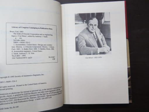 Carl Breer, The Birth of Chrysler Corporation and Its Engineering Legacy, Edited by Anthony J. Yanek - Image 4