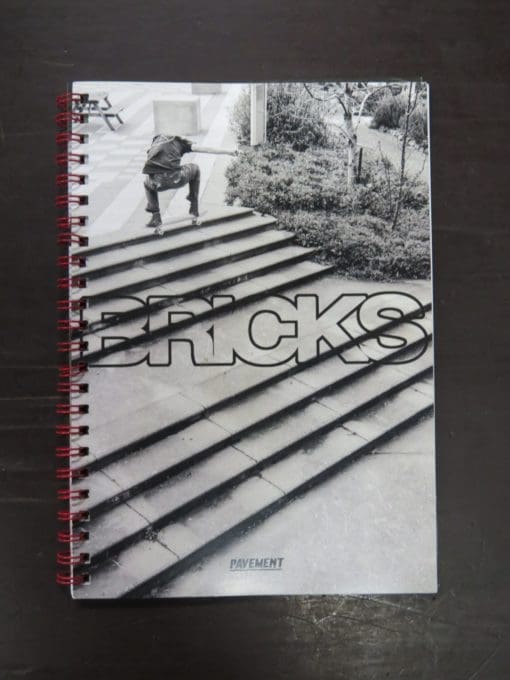 Callum Parsons, et al, "Bricks" A Book documenting Dunedin skateboarding and points of interest through street photography and artwork through-out 2018, Pavement, [Dunedin], 2018, spiral bound booklet, 58 pages including covers, illustrated, numbered edition, 21 cm x 15 cm,  Condition - rubbing to covers and prelims, Photography, Dunedin, Dead Souls Bookshop, Dunedin Book Shop