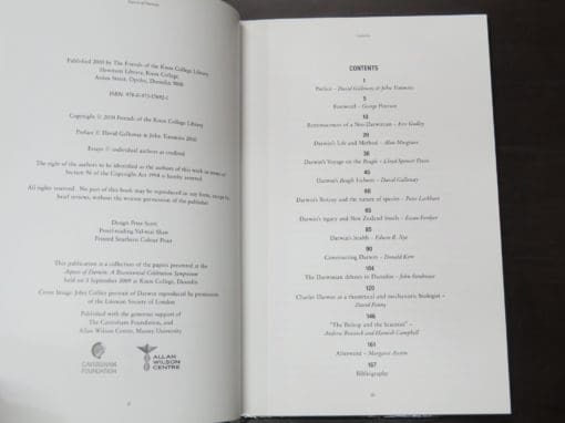 David Galloway, John Timmins, Editors, Charles Darwin, Aspect of Darwin: A New Zealand Celebration, Hewitson Library Occasional Monograph No. 1 - Image 4