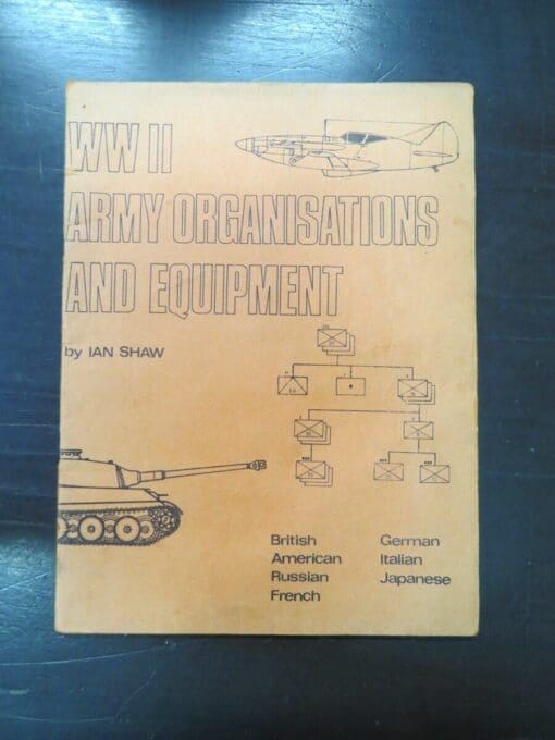 Ian Shaw, WWII Army Organisations And Equipment, Tabletop Games, UK, 1981, Military, Fantasy, Dead Souls Bookshop, Dunedin Book Shop