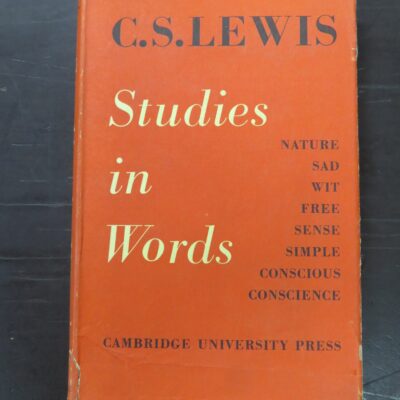 C. S. Lewis, Studies in Words, Cambridge, UK, 1960, Literature, Dead Souls Bookshop, Dunedin Book Shop