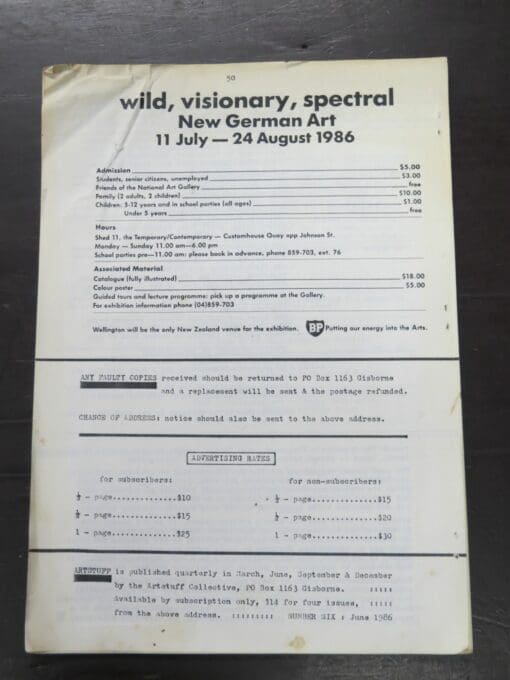 Artstuff, a quarterly magazine of Visual Arts in Gisborne and the East Coast, Number Six, June 1986 - Image 6