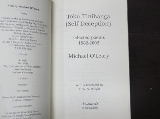 Michael O'Leary, Toku Tinihanga, Selected Poems, 1982-2002 with a foreword F. W. N. Wright - Image 6