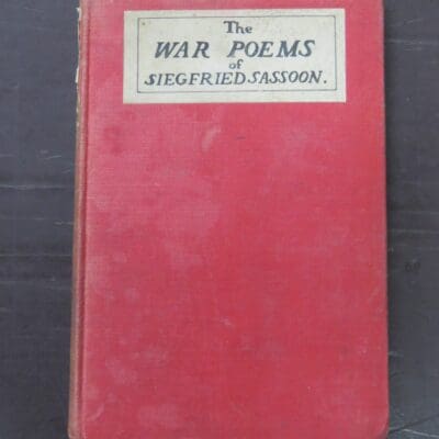 Siegfried Sassoon, The War Poems of, Heinemann, London, New Impression, reprint 1920 (1920), Poetry, Literature, Dead Souls Bookshop, Dunedin Book Shop