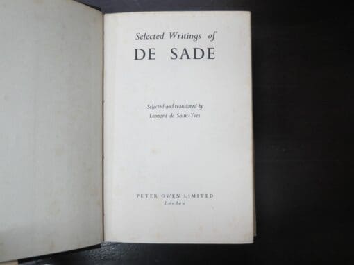 Leonard de Saint-Yves, Selected and Translated, Selected Writings of De Sade - Image 7