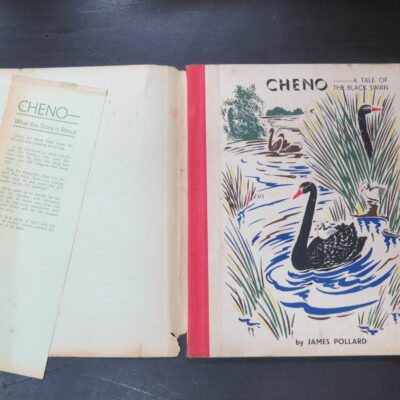 James Pollard, Cheno, A Tale of the Black Swan, Illustrated by John Lunghi, Patersons Printing Press, Perth, no date, Illustration, Australia, Dead Souls Bookshop, Dunedin Book Shop