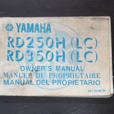 RD250H (LC) RD350H (LC) Yamaha Owner's Manual, Yamaha Motor Co. Ltd, Japan, 1980, Motorcycle, Automobiles, Dead Souls Bookshop, Dunedin Book Shop