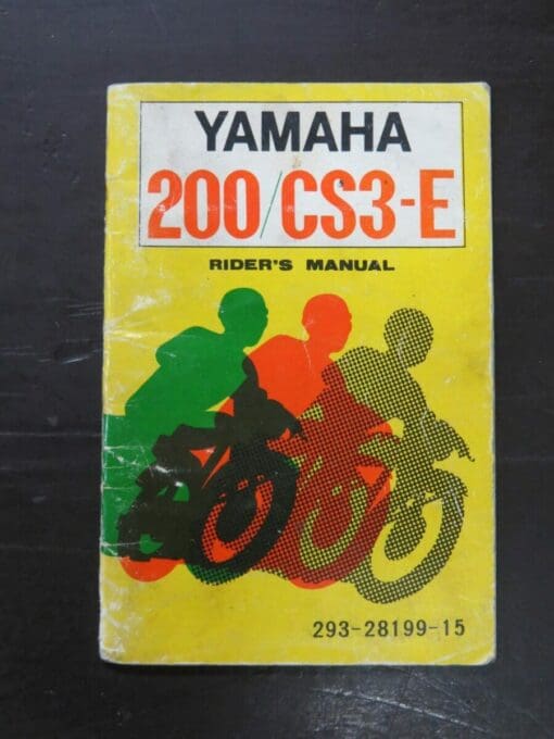 200/CS3-E Yamaha Rider's Manual, Yamaha Motor Co., Ltd, Motorcycles, Automobiles, Dead Souls Bookshop, Dunedin Book Shop