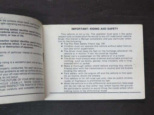 KLT200 Kawasaki All Terrain Vehicle Owner's Manual, 1980 - Image 4