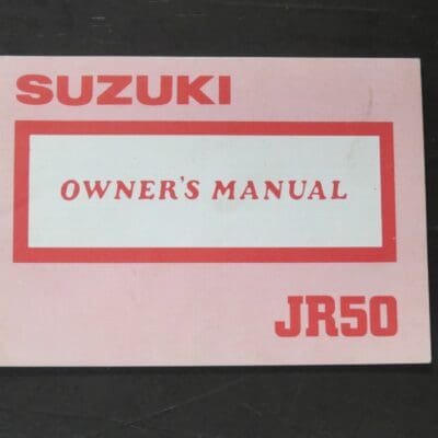 JR50 Suzuki Owner's Manual, Suzuki Motor Co., Ltd, Japan, 1988/6, printed in Taiwan, Motorcycle, Automobiles, Dead Souls Bookshop, Dunedin Book Shop