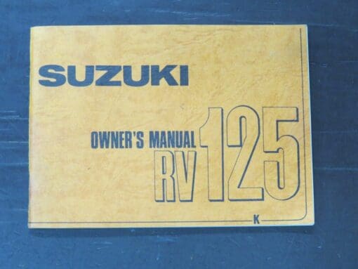 RV125 Suzuki Owner's Manual, Suzuki Motor Co., Ltd, Japan, 1973/3, Motorcycle, Automobiles, Dead Souls Bookshop, Dunedin Book Shop