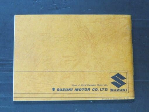 RV125 Suzuki Owner's Manual, 1973 - Image 3