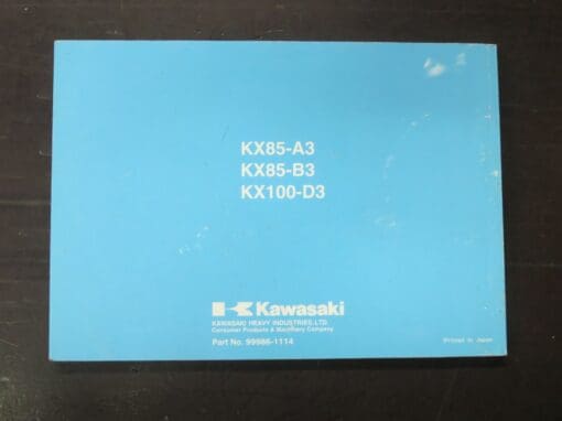 KX85, KX85-II, KX100 Kawasaki Motorcycle Owner's Manual, 2002 - Image 7