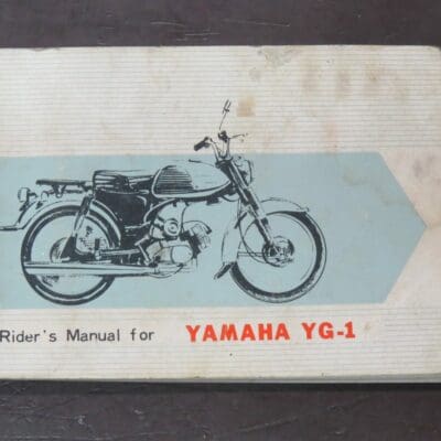 YG-1 Yamaha, Rider's Manual, Yamaha Motor Co., Ltd, Japan, Motorcycle, Automobiles, Dead Souls Bookshop, Dunedin Book Shop