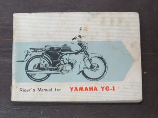 YG-1 Yamaha, Rider's Manual, Yamaha Motor Co., Ltd, Japan, Motorcycle, Automobiles, Dead Souls Bookshop, Dunedin Book Shop
