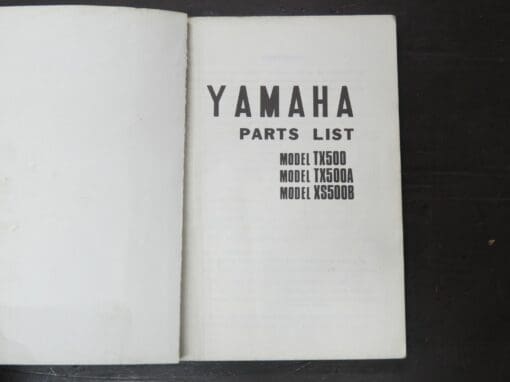 TX500, TX500A, TX500B Yamaha Parts List, 1974 - Image 5