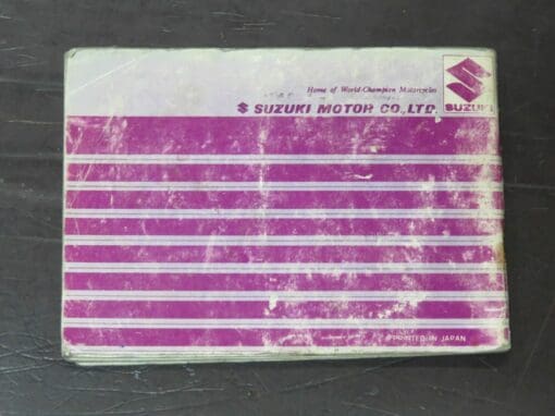 A100-IV Suzuki Owner's Manual - Image 6