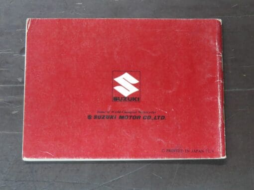 F50 Suzuki Owner's Manual, 1972 - Image 6
