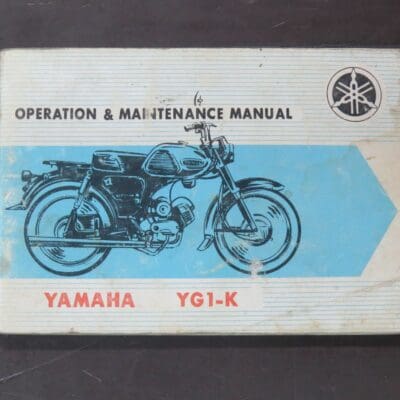 YG1-K Yamaha Operation Maintenance Manual, Yamaha Motor Co., Ltd, Japan, Motorcycle, Automobiles, Dead Souls Bookshop, Dunedin Book Shop