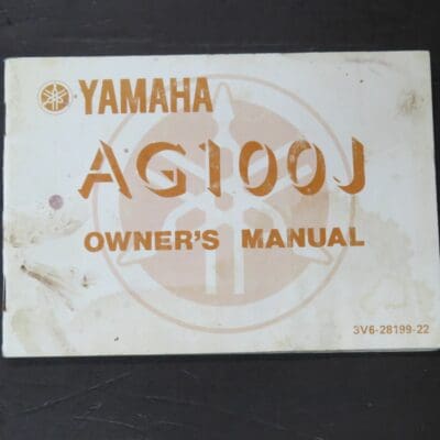 AG100J Yamaha Owner's Manual, Yamaha Motor Co., Japan, 1981/12, Motorcycle, Automobiles, Dead Souls Bookshop, Dunedin Book Shop