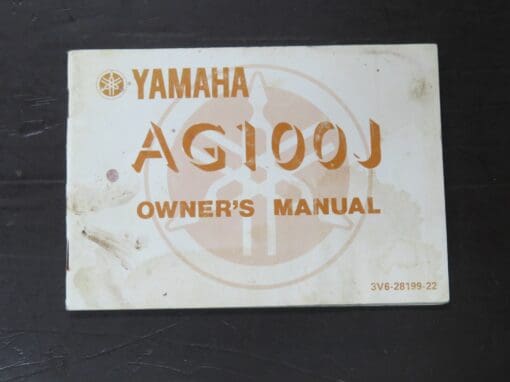 AG100J Yamaha Owner's Manual, Yamaha Motor Co., Japan, 1981/12, Motorcycle, Automobiles, Dead Souls Bookshop, Dunedin Book Shop