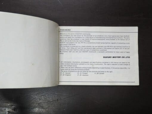 PE175 Suzuki Owner's Manual, 1979 - Image 5