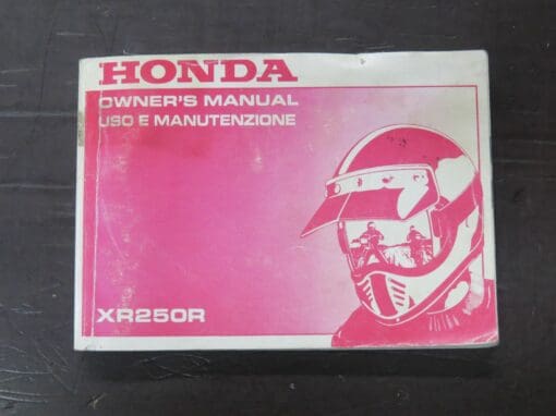 XR250R Honda Owner's Manual, Honda Motor Co., Ltd, Japan, 1993, Motorcycle, Automobile, Dead Souls Bookshop, Dunedin Book Shop